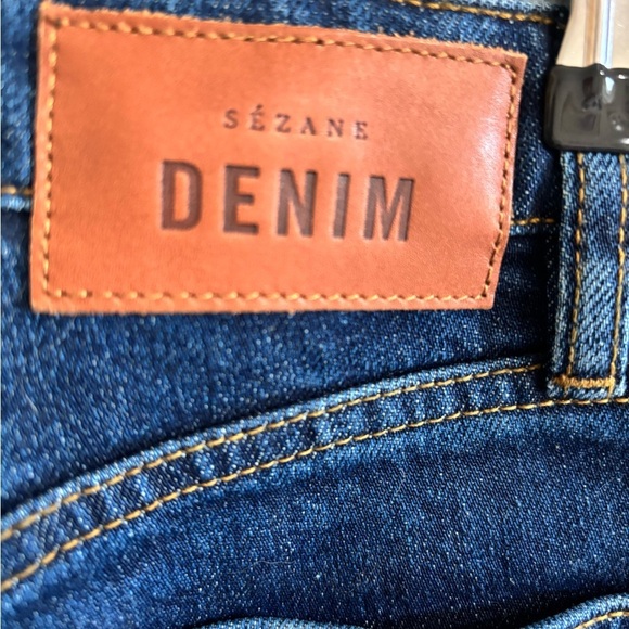 Sezane Brut Sexy Women’s Jeans 25 Tapered Straight Mid Rise Dark Blue Wash EUC - Picture 3 of 10